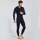 He Jiagong couple's long-sleeved 3MM thickened and warm men's and women's one-piece swimsuit surfing suit jellyfish suit diving black and water blue S