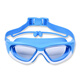 He Jiagong children's swimming goggles waterproof and anti-fog high-definition large frame boys' diving equipment girls' swimming goggles and swimming cap set 80 square meters white lake blue swimming goggles + PU swimming cap + nose clip earplugs