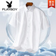 Playboy (Playboy) Langer Velvet Baumwolle kurzärmeliges Hemd für Männer 2025 Frühlings- und Sommergeschäft Formale Kee professionelle Arbeitskleidung Casual Solid Color Shirt Top DX6623 40