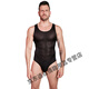 LEDP Sexy Underwear Men's Special Thong Men's Sexy Underwear Men's European and American Body Shaping Sexy Clothes Thin, Tight, No Feeling, High Elastic Vertical Strips, Comfortable and Strong One-piece Men's Stockings Black (No Underwear) One Size
