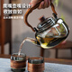 Full glass teapot, thickened kettle, glass teapot, large capacity lifting beam teapot, health pot, teapot, wooden shadow teapot