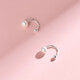 Qi Xiaomi S999 sterling silver freshwater pearl earrings for women with pierced ears, pure silver earrings, simple back-hanging earrings, anti-lost design, a pair of pearl earrings, 999 pure silver