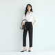 
Evely anti-wrinkle basic shoulder style workplace commuting cotton shirt for women 2025 autumn new small top This white L 115-130Jin [Jin equals 0.5 kg]