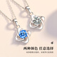 Century-old Fengxiang 999 sterling silver four-leaf clover silver necklace women's light luxury niche clavicle chain birthday Valentine's Day necklace 999 silver diamond chain