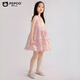 Schwein Banner Girl Sommer Dünnes Kleid Kinder loser ärmellose Weste Rock Baby Blumen lässige Langrock Tinte Blume 140 cm