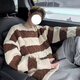 Digada 2025 Winter neuer japanischer langärmeliger langer lose Stirnband gestreifter runder Nackenpullover Männer Design Sinn Nische Oversize DDD- 841 Grau 2xl