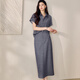 ROEYSHOUSE LOI casual retro shirt suit 2025 summer new fashion solid color top skirt two-piece set 12398 denim blue M