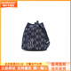 MLB retro letter printing casual fashion cotton pigment bucket bag shoulder bag crossbody bag regular women's style hidden navy blue