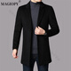 Magiopy Light Luxury High-End Trait Jacket for Men 2025 Spring New informal de dos botones Caqueta de lana a mitad de longitud 180 XL