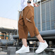 Lilang sommer dünne geschnittene hose für Männer lose lockere legale bloße Arbeitshorts trendy und vielseitig atmungsaktive, schnell trocknende Hose 6628 Brown M 90-110jin [Jin ist 0,5 kg]