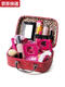 Kinderspielzeug simulierte Kinderkosmetik-Set Model Play House Girl Princup Make-up Box Volles Make-up-Set klassisches schwarzes 21-teiliges Orange PU-Tasche 216-1