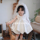 Goofloron einjähriges Kleid Baby Griffe wöchentliche Kleidung Baby Prinzessin Rock Geburtstagskleid Sommer Neues High-End-Kleid weißer Weste Rock Q190 Weste Rock drei Knöpfe 80 cm