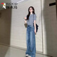 Woodpecker (Tucano) Sommer Miu Schnürmaschine Pullover kurzärmeliges T-Shirt für Frauen im Frühling und Sommer loser Mohair-Pullover vielseitig kurzer Top Grey S empfohlen 75-95 Jin [Jin gleich 0,5 kg]