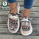 Woodpecker 2025 summer new canvas shoes lace-up loafers women's shoes versatile flat casual shoes mother shoes single shoes women's shoes black 37