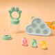 Infants and toddlers chewing teeth training teether meat puree fruit baby food supplement baby chewing ice tray set blue cat claw chewing music + food ice tray 1 pack