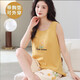 Pang Donglai DL vest pajamas for women with chest pads for women for summer pure cotton thin summer striped sleeveless home clothing set is available Chest pads for vest set-F9856 M Women Recommended 80-100Jin [Jin equals 0.5 kg]