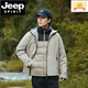 JEEP SPIRIT2025 Autumn and Winter Jacket Women's Three-in-One Jacket Men's Outdoor Windproof and Waterproof Cycling Fishing and Mountaineering Jacket Unisex Fleece - Glacier Gray XL