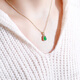 CAOXs925 sterling silver inlaid with high ice species imperial green jade gourd pendant sun green gold inlaid jade necklace pendant gold pendant silver chain