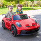 Children's Shoes Porsche 911 Double Extra Large Children's Electric Car Four-Wheeled Remote Control Car Baby Toy Car Painted Red Upgraded Powerful Version 24V10A+MP4 LCD Screen
