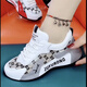 
Yuanbeiying summer sports shoes for men 2025 new men and women same style couple Ougensha single-mesh breathable versatile soft sole dad shoes 9928 white red 35 women