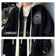 Handsome denim jacket men's spring and autumn trendy brand ins hooded loose versatile coat trendy Korean style fake two-piece top black L