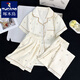 В дятеле Японское молоко Huhu Pure Cotton Make Make Summer Pajamas Женская набор из трех частей Лето простая домашняя одежда с короткими рукавами на открытом воздухе F9922# Трехэтажный комплект M [Предлагается 75-100JIN [JIN равно 0,5 кг]]