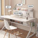 Minyu Schreibtisch Bücherregal Integrierte Tischtischstudiestisch High School Schüler Home Work Desk Loch Board Computer Desk Schreibtisch (einzelne Tisch-Horizontale Board-Aufbewahrung) Warm White 100cm