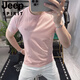 Jeep Spirit European Station Sommer Herren Kurzarm T-Shirt 2025 Neu personalisierte einfache trendige Marke Mode Stickerei Stickelte Körperhemd von weißem BG6624 m (90-105jin [Jin gleich 0,5 kg]))