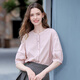 
Baitu betu women's clothing 2025 summer new shirt round neck contrast embroidered comfortable cotton temperament top 2507T25 pink L