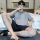 
2025 new pajamas men's summer cotton thin shorts shorts suit for teenagers casual home clothes can be worn outside HDE9930 L