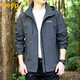 Jeep (JEEP) American genuine warm three-in-one sports jacket men's autumn and winter outdoor mountain climbing detachable hooded assault jacket gray-single clip official genuine XL suitable for 145Jin Jin equals about 0.5 kg