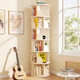 Quanpinwu rotating bookshelf floor-to-ceiling all-in-one wall storage rack simple storage children's living room picture book cabinet