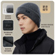 JIUMU pure cashmere warm woolen hat autumn and winter knitted hat cold hat winter hat winter outdoor ear protection cold hat men winter