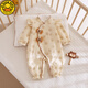 G.duck little yellow duck spring and autumn baby jumpsuit new Chinese style baby girl cheongsam newborn full moon one-year-old gift outer wear double layer leather pink rose jumpsuit 59cm 59 (5-10Jin Jin equals 0.5kg suitable)
