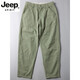 JEEP SPIRIT休闲裤男夏季纯棉阔腿裤宽松直筒日系哈伦裤男休闲长裤百搭工装裤 6626黑色 29