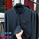 Playboy (Playboy) Langarmes T-Shirt für die Pure Cotton Revers Spring und Herbst Daddy Anzug loser Basis-Polo-Hemd mit mittlerem Alter Carbon Schwarz D848 M 165/48 [Geeignet für 120 Jin [Jin gleich 0,5 kg] unten]
