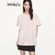MO&Co.印花T恤2025秋新品猫和老鼠联名系列抗菌防螨棉质短袖MBE3TEE001 淡粉色 M /165