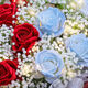 Flower Express Blumengeschenk gebrochen Eisblau Rosenstrauß Geburtstag Geschenk für die landesweite Lieferung am selben Tag 5 gebrochene Eisblau 6 Red Rose Dy684