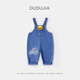 Dudu Children's's Denim Savels d'automne Vêtements Boys Pantalon tissé polyvalent Girls Automne Pantalon décontracté dessin avec les vêtements pour enfants Denim bleu 110