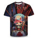 Jian Fei One Piece Kurzarm Sommer ein Stück Zoro Anime T-Shirt Primary- und Sekundarschüler und Teenager im 3D-Drucktrend Burning Ace TXU1480 S geeignet für Gewicht 80-90 Jin [Jin gleich 0,5 kg]