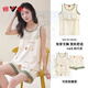 Yalu chest pad vest shorts pajamas for women 2025 summer pure cotton sleeveless cartoon large size home clothing suit chest pad vest-F9856 M women--