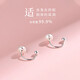 Qi Xiaomi S999 sterling silver freshwater pearl earrings for women with pierced ears, pure silver earrings, simple back-hanging earrings, anti-lost design, a pair of pearl earrings, 999 pure silver