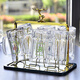 Yonghuan tempered glass cup with handle chess and card room teahouse special mahjong tea cup for home use high temperature resistance and fall resistance beer tempered 380ml tube 15689 total six