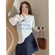 
Niche design new Tennis long-sleeved sunscreen blouse for women with loose and versatile long-sleeved GXXX95-60051 White L