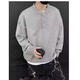 Gray American Henry collar sweater for men in early spring, high-end, lazy style bottoming sweater, cleanfit inner layer, light gray M