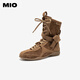 MIO Ouyang Didiluo Yutong same model Mio Gaotang Racing Women's 2025 new boxing Martin boots strap boots brown 37 (235mm)
