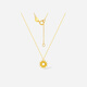 Saturday Blessing Yellow 18K Gold Necklace Women's Sun Flower Pendant Temperament Light Luxurious Sun Goddess Necklace as a Holiday Gift for Your Girlfriend Necklace (40+5cm adjustable)
