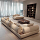 Beiyipin Italienisch minimalist 2024 New Mailand Super Moon Stoff Sofa Villa Große Flachebene Direkte runde Ecke Kombination K1355*175 Kombination