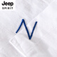 JEEP SPIRIT men's cotton linen lapel short-sleeved t-shirt loose shirt collar top clothes with neckline T-shirt linen summer clothes yunyi-9711 yellow M