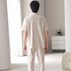 Langsha [7A Antibactérien] Pyjama en coton pur pyjamas Men d'été mince à manches courtes à manches